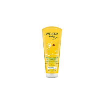 WELEDA vaikiškas šampūnas ir kūno prausiklis su medetkomis CALENDULA BABY, 200 ml