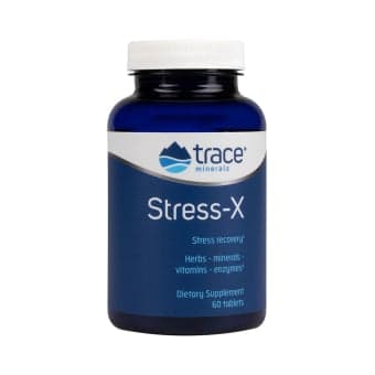 TRACE MINERALS B  grupės vitaminų kompleksas su vaistažolėmis STRESS-X, 60 tablečių