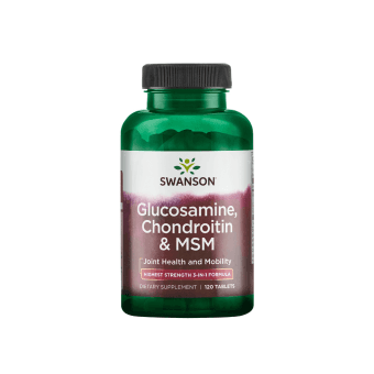 SWANSON GLIUKOZAMINAS, CHONDROITINAS IR MSM, 120 tablečių