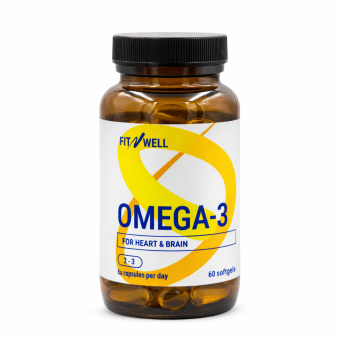 FITNWELL Omega-3 1000mg, 60 minkštų kapsulių