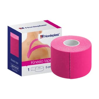 NORDEPLAST kineziologijos juosta, rožinė spalva, 5 cm x 5 m, 1 vnt.