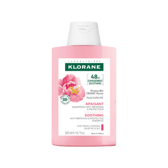 KLORANE šampūnas su bijūnais jautriai, sudirgusiai galvos odai, 200 ml