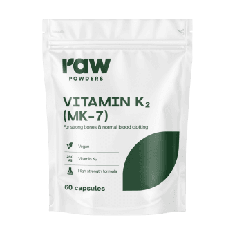 RAW POWDERS VITAMINAS K2 (MK-7) 250 μg, 60 kapsulių