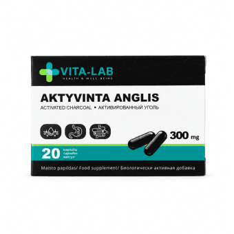 VITA-LAB Aktyvinta anglis 300 mg, 20 kapsulių