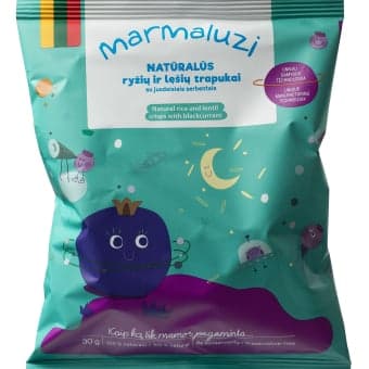 Kukurūzų ir lešių trapukai MARMALUZI su burokėliais naturalūs, 30g, 30 g