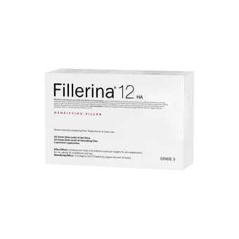 FILLERINA dermatologinė kosmetinė priemonė 12HA, 3 lygis, 2 buteliukai+du aplikatoriai priemonei paskirstyti