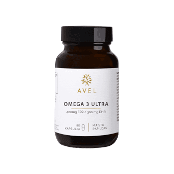 AVEL OMEGA 3 ULTRA400 MG EPR/ 300MG DHR, 80 kapsulių