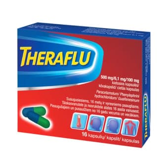 Theraflu 500 mg/6,1 mg/100 mg kietosios kapsulės, kietosios kapsulės, N16