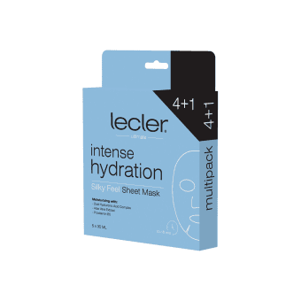 LECLER drėkinančios lakštinės veido kaukės INTENSE HYDRATION (4+1 vnt), 5 vnt.