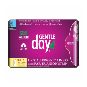 GENTLE DAY ekologiški kasdieniniai įklotai su anijonų juostele FAR-IR ANION, 30 vnt.