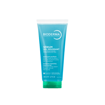 BIODERMA švelnus gelinis prausiklis riebiai mišriai odai, SÉBIUM GEL MOUSSANT, 200 ml