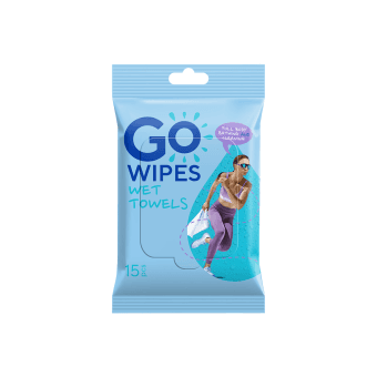 GOWIPES, Drėgni rankšluosčiai "For Gym", 15 vnt.