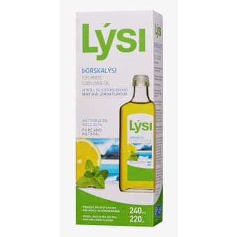 Lysi COD LIVER OIL natūralūs žuvų taukai mėtų ir citrinų skonio, 240 ml