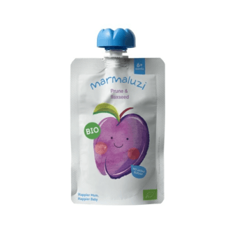 MARMALUZI ekologiška džiovintų slyvų tyrelė su linų sėmenimis, nuo 6 mėn., LT-EKO-001, 90 g