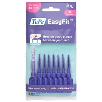 TEPE, tarpdančių šepetėliai EASYFIT, dydis M/L, 6 vnt.