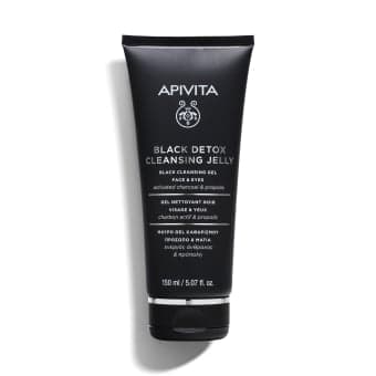 APIVITA gelinis veido prausiklis BLACK, 150 ml