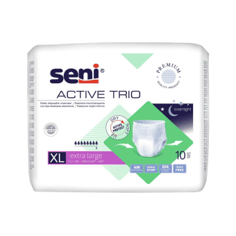 SENI ACTIVE sauskelnės-kelnaitės TRIO EXTRA LARGE, 10 vnt.