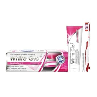 WHITE GLO dantų pasta jautriems dantims SENSITIVE FORTE+, 150 g+Dantų šepetėlis ir 8 dantų krapštukai