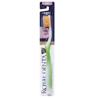 ROYAL DENTA dantų šepetėlis su aukso šereliais GOLD SOFT, 1 vnt.