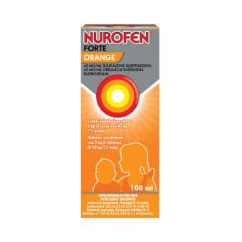 Nurofen Forte Orange, 40mg/ml, 100 ml ir geriamasis švirkštas, geriamoji suspensija, N1