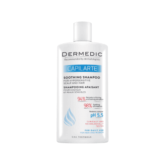 DERMEDIC CAPILARTE, raminamasis šampūnas jautriai ir sudirgusiai galvos odai, 300 ml