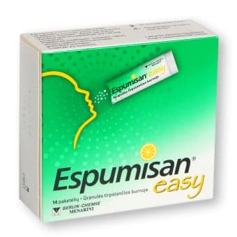ESPUMISAN EASY burnoje tirpstančios granulės, 14 paketėlių