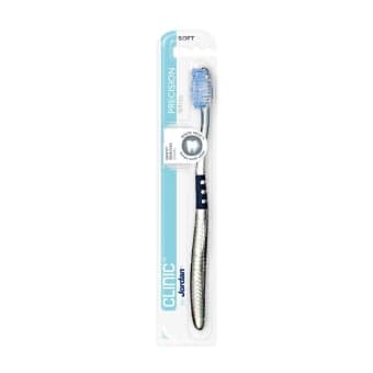 JORDAN minkštas dantų šepetėlis CLINIC PRECISION WHITE, su dėklu, 1 vnt.