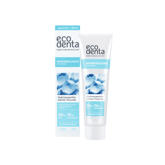 ECODENTA remineralizuojanti dantų pasta su ksilitoliu ir hidroksiapatitu, 100 ml