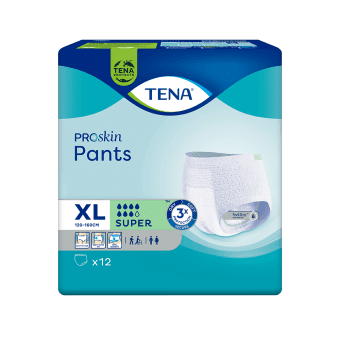 TENA sauskelnės kelnaitės PANTS SUPER, XL dydis, 12 vnt.