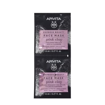 APIVITA valomoji veido kaukė su rausvuoju moliu EXPRESS BEAUTY, 2 vnt.