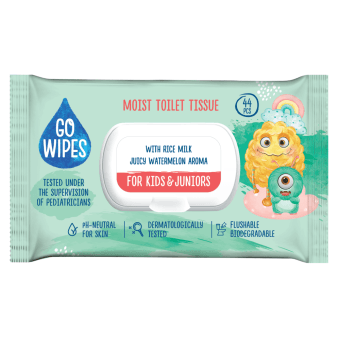 GOWIPES drėgnas tualetinis popierius vaikams, 44 vnt.