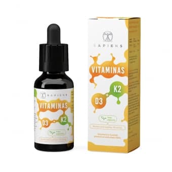 SAPIENS Vitaminas D3 + K2, 30 ml