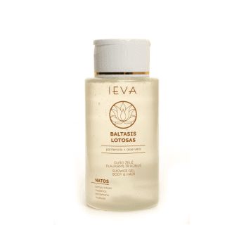 IEVA dušo želė plaukams ir kūnui, baltasis lotosas, 300 ml