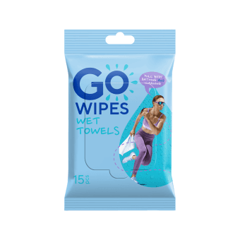 GOWIPES, Drėgni rankšluosčiai "For Gym", 15 vnt.
