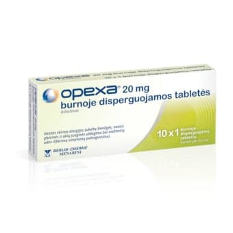 Opexa 20mg burnoje disperguojamos tabletės, burnoje disperguojamos tabletės, N10