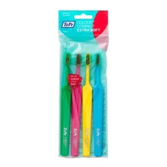 TEPE labai minkštas dantų šepetėlis SELECT COMPACT COLOUR, nuo 3 m., 4 vnt.