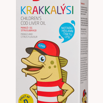 Lysi CHILDRENS žuvų taukai vaikams mango ir citrusų skonio, 240 ml