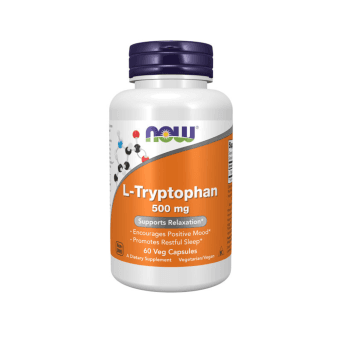 NOW L-Tryptophan 500 mg, 60 kapsulių