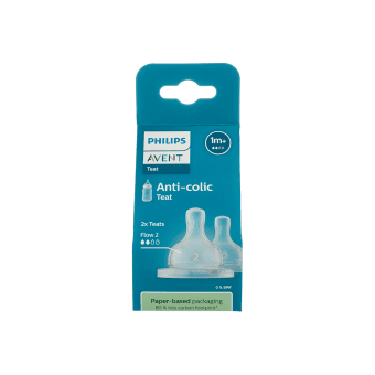 PHILIPS AVENT silikoninis žindukas ANTI-COLIC (SCY762/02), lėta tėkmė (2),  nuo 1 mėn., 2 vnt.