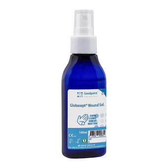 GLOBASEPT WOUND SOL priemonė žaizdoms valyti, plauti, 100 ml tirpalas