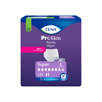 TENA naktinės sauskelnės kelnaitės PANTS NIGHT SUPER, L dydis, 10 vnt.