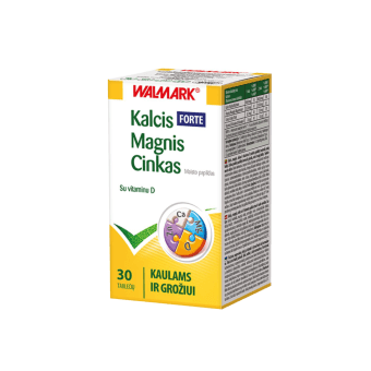 WALMARK KALCIS MAGNIS CINKAS FORTE su vitaminu D, 30 tablečių
