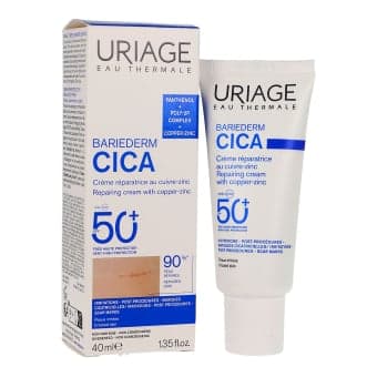 URIAGE atkuriamasis kremas su variu ir cinku BARIEDERM CICA, SPF 50+, 40 ml