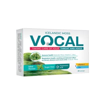 VOCAL su hialuronu, mėtų skonio, 24 Pastilės