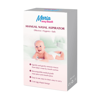 MARIA rankinis aspiratorius kūdikio nosies gleivėms surinkti EASY BREATH, 1 vnt.