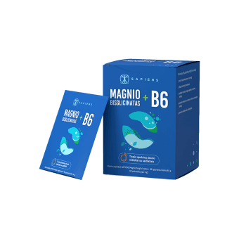 SAPIENS Magnio bisglicinatas + B6, 20 paketėlių