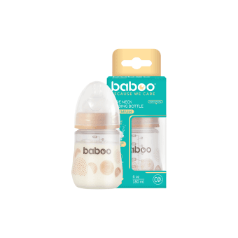 BABOO® antikolinis maitinimo buteliukas, 180 ml, 0+ mėn, Au Naturale, 1 vnt.