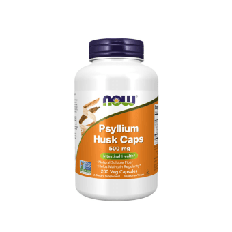 NOW Psyllium Husk 500mg, 200 kapsulių