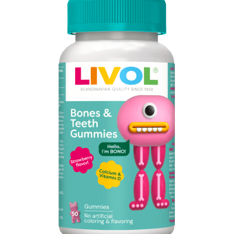 LIVOL Bones & Teeth guminukai, 50 guminukų