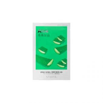 MISSHA lakštinė veido kaukė su alaviju Airy Fit Aloe Sheet, 19 g